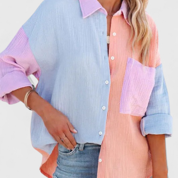 Juniper | Blusa de Botones en Bloque de Color